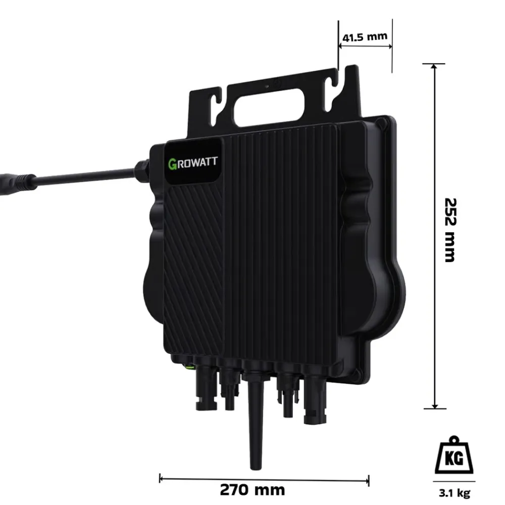 ® 920W Balkonkraftwerk BIFAZIAL FULLBLACK komplett Steckdose GROWATT NEO-800M-X Watt Wechselrichter, PV Solaranlage Komplettset,2x460W Glas-Glas Bifacial Solarmodule, 5m Kabel,4x1m Solarkabel ^ SUNNIVA Clearance