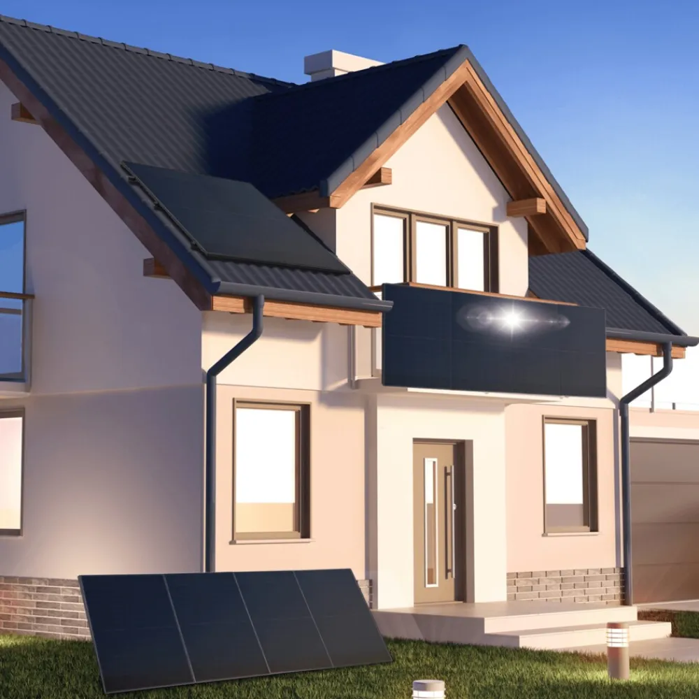SUNNIVA ® 1840W Balkonkraftwerk mit 2,01 kWh Speicher TSUN SOLARCAN TSOL-DCU2000Lite, BIFAZIAL FULLBLACK komplett Steckdose, PV Solaranlage Komplettset mit Solarspeicher, 4x 460W Glas-Glas Bifacial Online