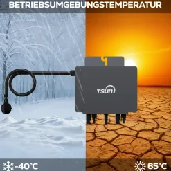 SUNNIVA ® 1840W Balkonkraftwerk mit 2,01 kWh Speicher TSUN SOLARCAN TSOL-DCU2000Lite, BIFAZIAL FULLBLACK komplett Steckdose, PV Solaranlage Komplettset mit Solarspeicher, 4x 460W Glas-Glas Bifacial Online