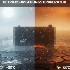 SUNNIVA ® 2000W Balkonkraftwerk mit 4,02 kWh Speicher TSUN SOLARCAN TSOL-DCU2000Lite, BIFAZIAL FULLBLACK komplett Steckdose, PV Solaranlage Komplettset mit Solarspeicher, 4x 500W Glas-Bifacial Discount
