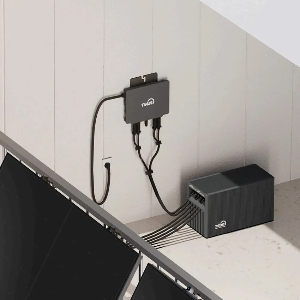 SUNNIVA ® 2000W Balkonkraftwerk mit 4,02 kWh Speicher TSUN SOLARCAN TSOL-DCU2000Lite, BIFAZIAL FULLBLACK komplett Steckdose, PV Solaranlage Komplettset mit Solarspeicher, 4x 500W Glas-Bifacial Discount