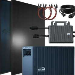 SUNNIVA ® 920W Balkonkraftwerk mit 2,01 kWh Speicher TSUN SOLARCAN TSOL-DCU2000Lite, BIFAZIAL FULLBLACK komplett Steckdose, PV Solaranlage Komplettset mit Solarspeicher, 2x 460W Glas-Glas Bifacial Online