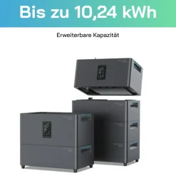 ® 2000W Balkonkraftwerk mit 2,56 kWh Speicher MARSTEK Jupiter C + Plus, BIFAZIAL FULLBLACK komplett Steckdose, PV Solaranlage Komplettset mit Solarspeicher, 4x 500W N-Type Glas Bifacial ^ SUNNIVA Clearance