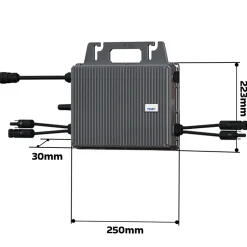 ® 1800W Balkonkraftwerk 800W komplett Steckdose - TSUN 800W Wechselrichter - PV Solaranlage Komplettset - 4x 450W (1800W) Solarmodule - inkl. 5m Kabel - Bluetooth, WIFI ^ SUNNIVA Clearance