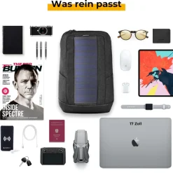 SunnyBAG ICONIC Solar Backpack 7 Watt, graphite Clearance