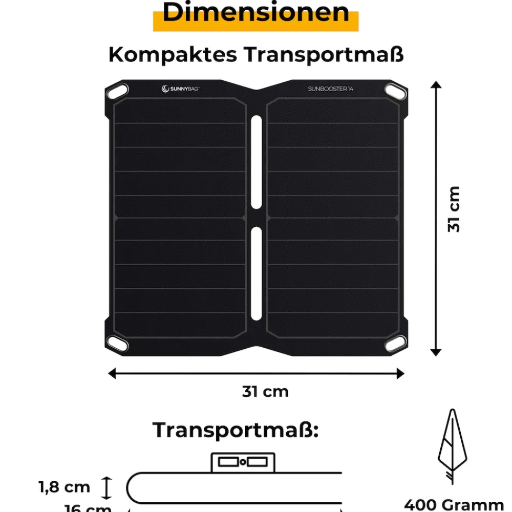 SunnyBAG Sunbooster 14 Solarpanel, schwarz Online