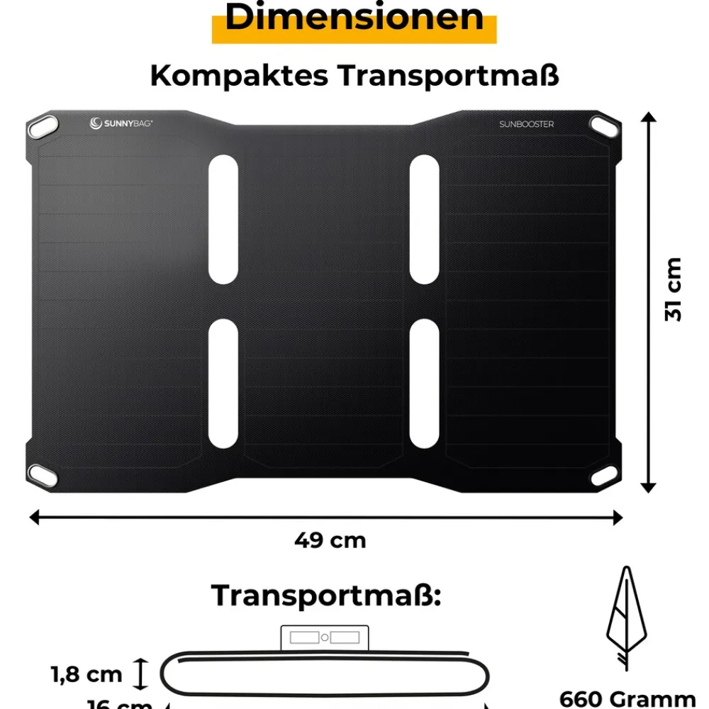 Sunbooster 21 Solarpanel, schwarz ^ SunnyBAG Clearance