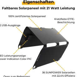 Sunbooster 21 Solarpanel, schwarz ^ SunnyBAG Clearance