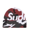 Camo Big Logo Beanie Red Camo ^ Supreme Clearance