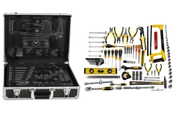 TECH-CRAFT Werkzeugkoffer 130 tlg. Heimwerker-Set Werkzeugtasche Werkstattkoffer Clearance