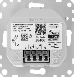 Technisat Ausschalter-Einsatz | Z-Wave Unterputz-Schalter für Merten System M Outlet