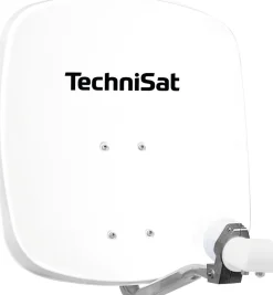 DIGIDISH 45 | Sat-Schüssel mit Twin-LNB & Wandhalterung, 2 TN polarweiß ^ Technisat Best