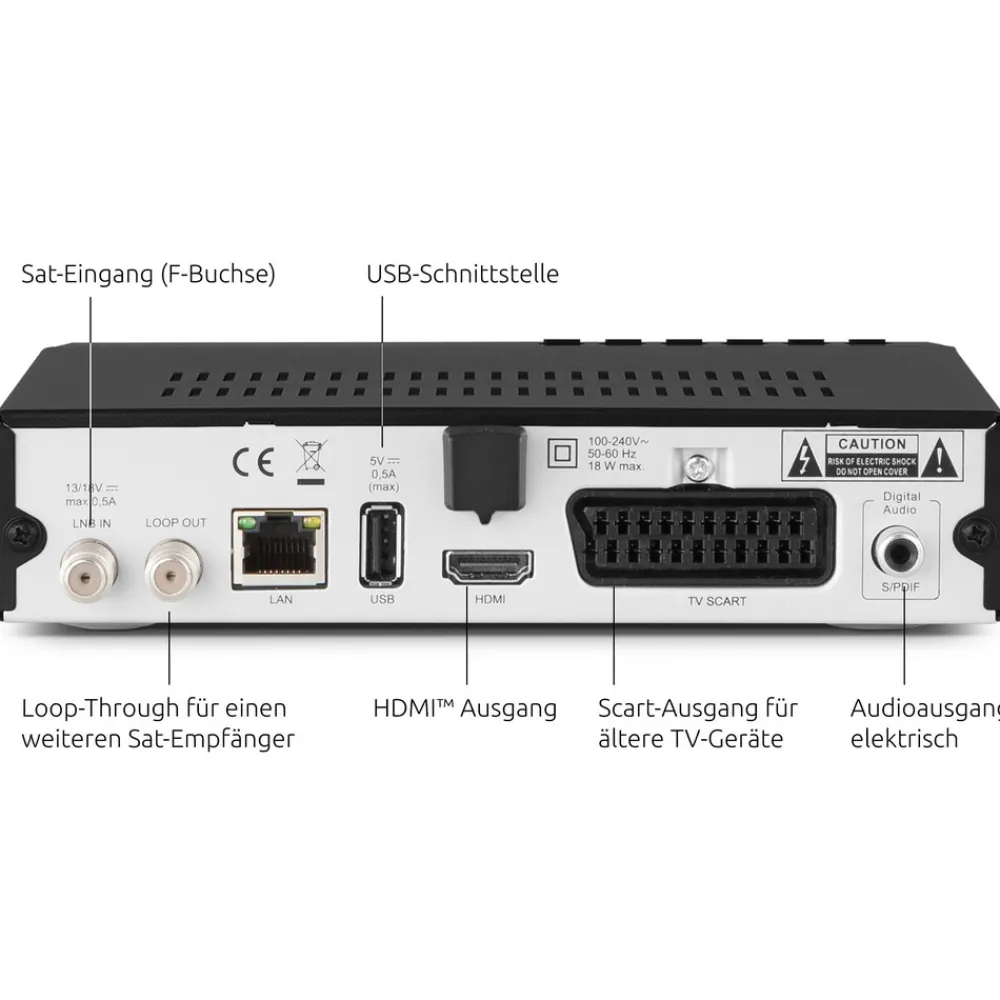 Technisat HD-S 210 – Kompakter HD SAT-Receiver (DVB-S/S2, HDMI, USB Mediaplayer) Clearance