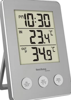 TECHNOTRADE WS 9175 Temperaturstation silber ^ Technoline
