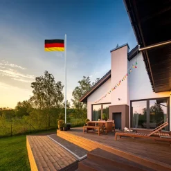 TecTake ® Aluminium Fahnenmast, wetterfest, 6,25 m, inklusive Seilzug und Bodenhülse Deutschland Outlet