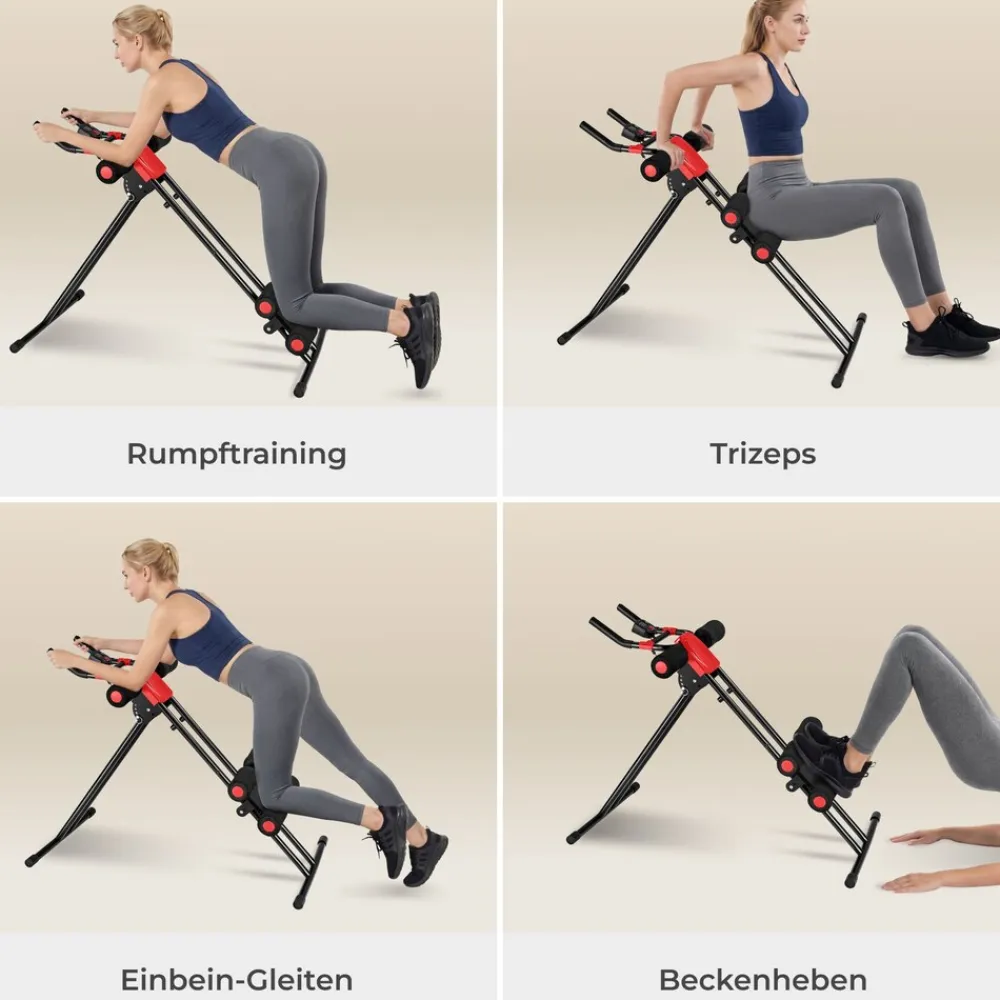 ® Bauchtrainer, 5-fach verstellbar, klappbar, mit Trainingscomputer ^ TecTake Outlet