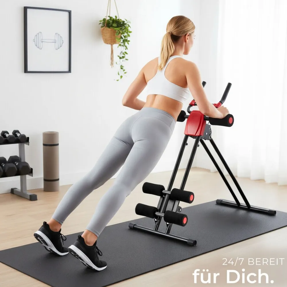 ® Bauchtrainer, 5-fach verstellbar, klappbar, mit Trainingscomputer ^ TecTake Outlet