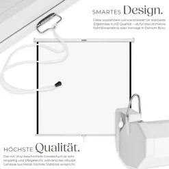 ® Beamer-Leinwand, ausziehbar, verschiedene Formate, Doppelschicht-Gewebetuch, faltenfrei ^ TecTake Online
