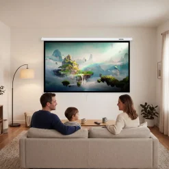 ® Beamer-Leinwand, für 4K, HD, Ultra HD und Full HD, Gain-Faktor 1,0, ausziehbares Gewebetuch, faltenfrei, Format 16:9, 72“ ^ TecTake New