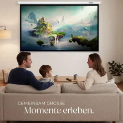 ® Beamer-Leinwand, für 4K, HD, Ultra HD und Full HD, Gain-Faktor 1,0, ausziehbares Gewebetuch, faltenfrei, Format 16:9, 72“ ^ TecTake New
