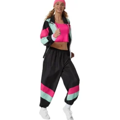 ® Damenkostüm Retro 80er 90er Jahre Jogginganzug ^ TecTake Outlet
