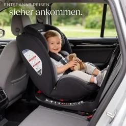 TecTake ® Drehbarer Autositz, i-Size Zulassung, ISOFIX-Installation und Top Tether, mit Seitenaufprallschutz, längenverstellbarer 5-Punkt-Gurt, höhenverstellbare Kopfstütze, ab Geburt bis 150 cm, Belastbarkeit 36 kg Sale