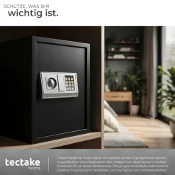 TecTake ® Elektronischer Safe, mit Doppelbolzen-Verschlusssystem, wählbarer Sicherheitscode und 2 Schlüssel zur Notöffnung, 50 x 35 x 34,5 cm Clearance