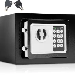 ® Elektronischer Safe, mit Doppelbolzen-Verschlusssystem, wählbarer Sicherheitscode und 2 Schlüssel zur Notöffnung, 17 x 23 x 17 cm ^ TecTake Hot