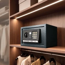 TecTake ® Elektronischer Safe, mit Doppelbolzen-Verschlusssystem, wählbarer Sicherheitscode und 2 Schlüssel zur Notöffnung, 20 x 31 x 22 cm Clearance