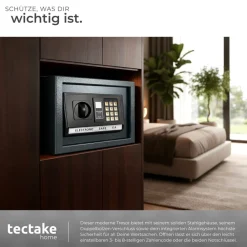 TecTake ® Elektronischer Safe, mit Doppelbolzen-Verschlusssystem, wählbarer Sicherheitscode und 2 Schlüssel zur Notöffnung, 20 x 31 x 22 cm Clearance