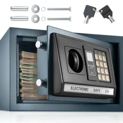 TecTake ® Elektronischer Safe, mit Doppelbolzen-Verschlusssystem, wählbarer Sicherheitscode und 2 Schlüssel zur Notöffnung, 20 x 31 x 22 cm Clearance