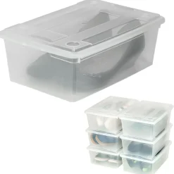 TecTake ® 12er-Set Schuhbox, mit Deckel, stapelbar, 33 x 23 x 12 cm Hot