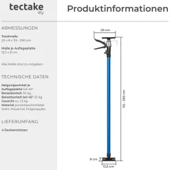 ® 4er-Set Teleskopstützen, stufenlos höhenverstellbar, Belastbarkeit 30 kg je Stütze, mit Schnellspannsystem ^ TecTake Online
