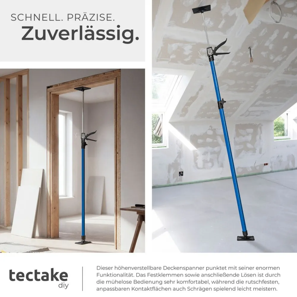 ® 4er-Set Teleskopstützen, stufenlos höhenverstellbar, Belastbarkeit 30 kg je Stütze, mit Schnellspannsystem ^ TecTake Online