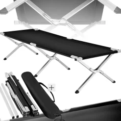® Feldbett mit Aluminiumgestell, klappbar, Belastbarkeit 150 kg, 190 x 70 x 45 cm ^ TecTake Hot