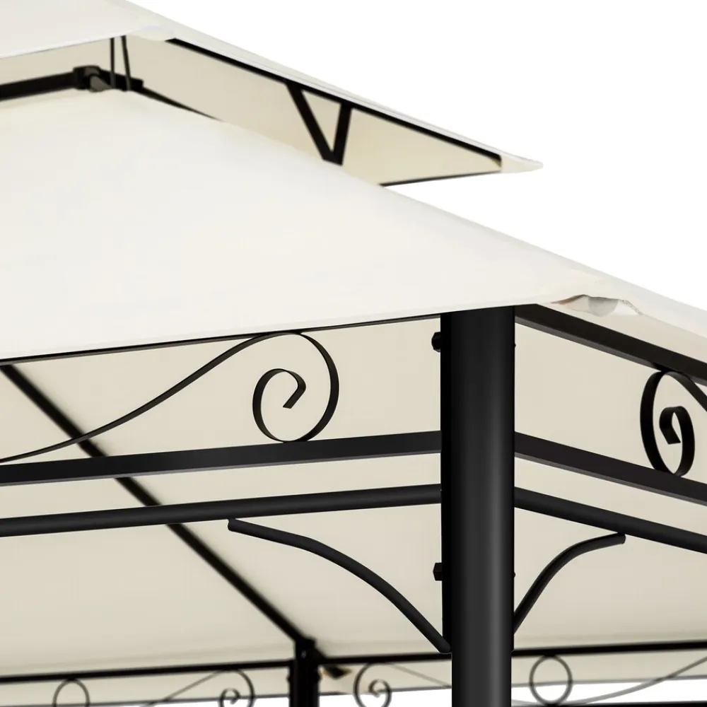 ® Gartenpavillon, 4 x 3 m, Doppeldachsystem, inklusive Spannseilen und Heringen ^ TecTake Best