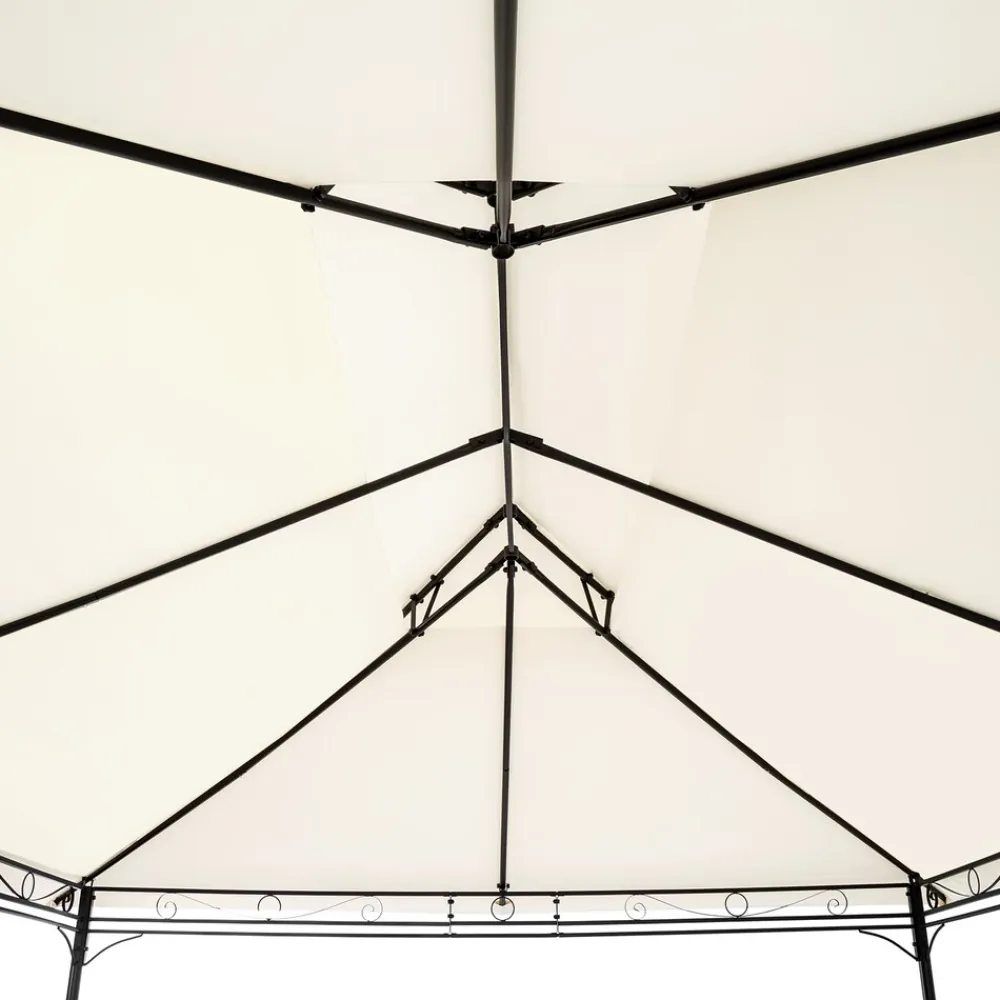 ® Gartenpavillon, 4 x 3 m, Doppeldachsystem, inklusive Spannseilen und Heringen ^ TecTake Best