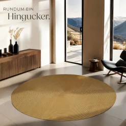 ® Geflochtener Teppich, Ø 160 cm, in Jute-Optik, strapazierfähig und pflegeleicht ^ TecTake Hot
