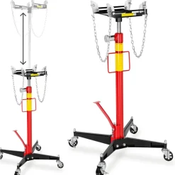 TecTake ® Getriebeheber, Belastbarkeit 500 kg, flexible Breiteneinstellung, Standfestes Fußkreuz mit 4 Lenkrollen