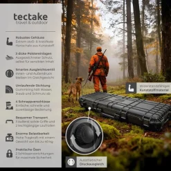 TecTake ® Gewehrkoffer, aus robuster Hartschale, wasserdicht und temperaturbeständig, 3 dicke Schaumstoffeinlagen, Druckausgleichsventil, 113,5 x 41 x 16 cm Outlet