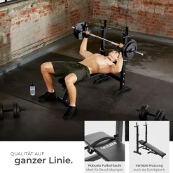 TecTake ® Hantelbank, klappbar, gepolstert mit Kunstlederbezug, rutschfest, 118 x 55 x 106 cm Best