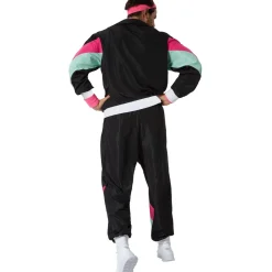 TecTake ® Herrenkostüm Retro 80er 90er Jahre Jogginganzug schwarz,S Best