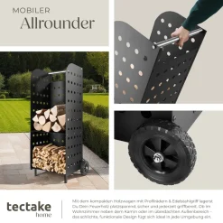 TecTake ® Holzwagen, aus Stahl, zusätzlicher Boden, 53,5 x 41 x 112 cm Clearance