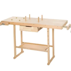 ® Holzwerkbank, mit 2 Schraubstöcken, 4 Stirnhölzer und 4 Bankhaken, 137 x 50 x 87 cm ^ TecTake Hot