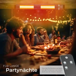 TecTake ® Infrarotheizstrahler , 3 Leistungsstufen, 1000, 2000 und 3000 W, Aluminiumgehäuse, neigbar, einfache Montage, 95 x 11 x 10,5 cm