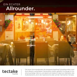 TecTake ® Infrarotheizstrahler , 3 Leistungsstufen, 1000, 2000 und 3000 W, Aluminiumgehäuse, neigbar, einfache Montage, 95 x 11 x 10,5 cm