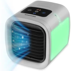 TecTake ® 3in1 Luftkühler, 5 Geschwindigkeits- und 2 Kühlstufen, Wassertank 250 ml, mit verstellbaren Lamellen grau Outlet
