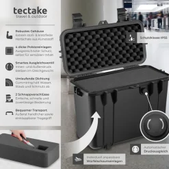 ® Kamerakoffer, aus robuster Hartschale mit 4 dicken Schaumstoffeinlagen, wasserdicht und temperaturbeständig, 41 x 22 x 34 cm ^ TecTake Discount