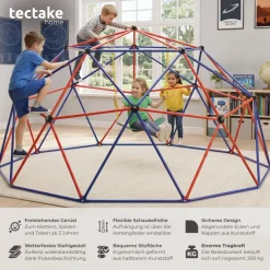 TecTake ® Klettergerüst mit Schaukel, Ø 305 cm, Belastbarkeit 200 kg, ab 3 Jahren New