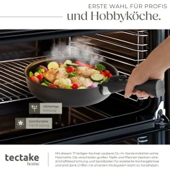 ® Kochtopfset, 17-teilig, für Induktion geeignet, inklusive 2 Glasdeckeln mit Dampfabzug und 2 Silikonabdeckungen, Ofenfest bis 175°C, mit 5 Topfschonern ^ TecTake Clearance